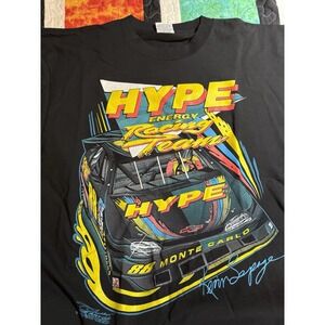Vintage NASCAR Kevin Lepage Hype Team Racing T Shirt XXL Monte Carlo 88 Black